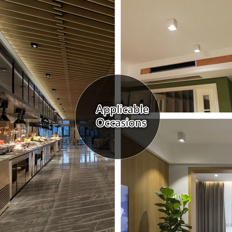 9W Indoor White Black Square Angle Adjustme Grille Lights Mall Clothing Store SpotlightAluminium Modern Lighting Fixture 85-265V