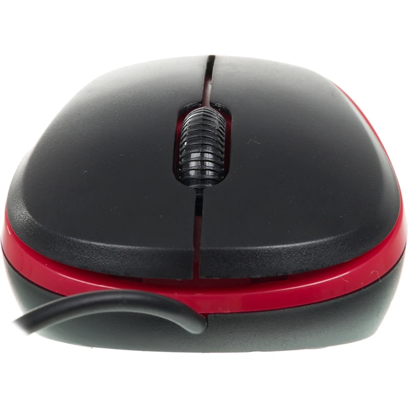 Мышь OKLICK 115S, проводная, USB, черный и красный