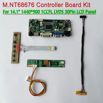 

Fit B141PW01 B141PW02 B141PW03 1CCFL keyboard 1440*900 LVDS 30Pins VGA HDMI DVI 14.1" M.NT68676 LCD screen controller board kit