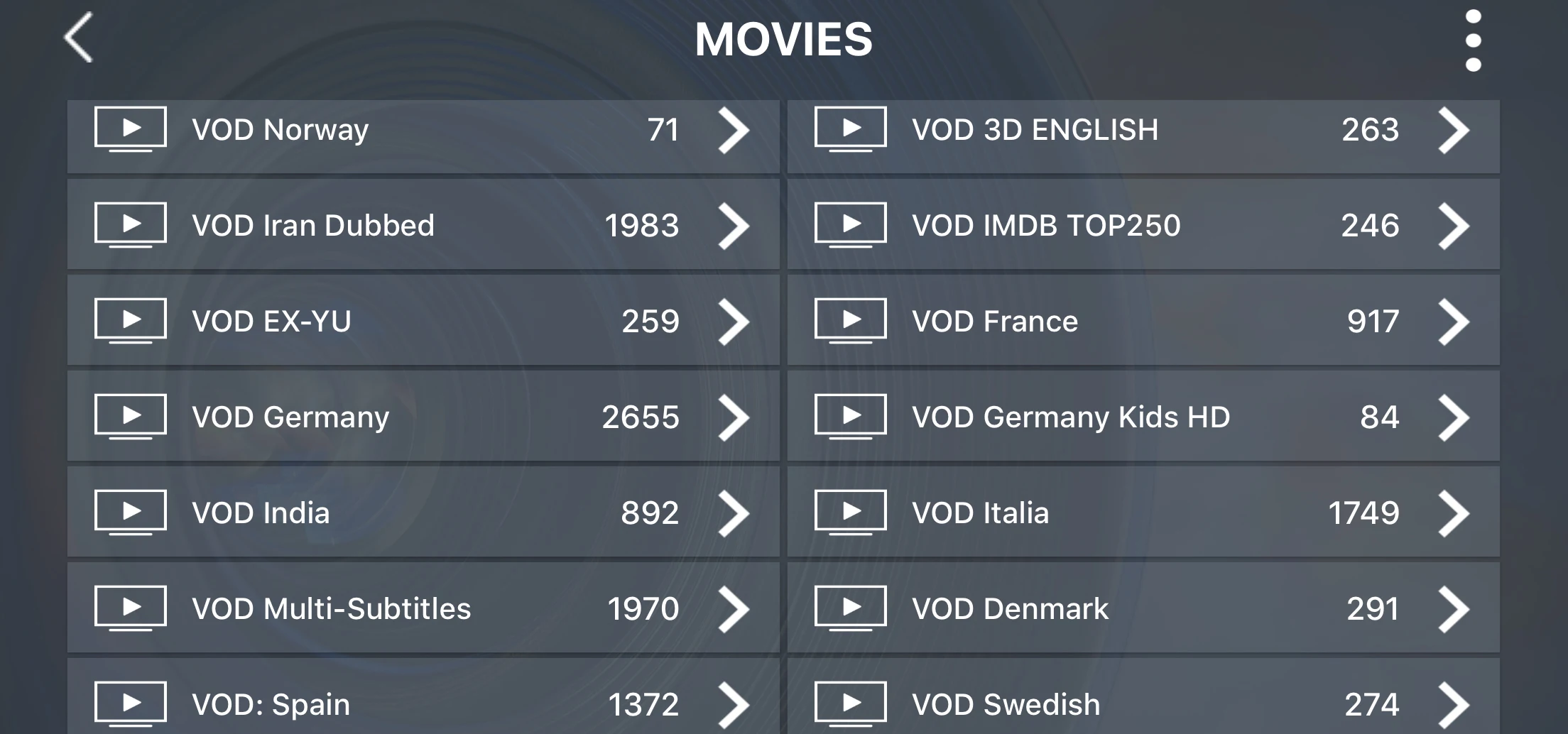 Italia IPTV 10K+ прямые каналы поддерживаются для Португалия/арабский/Албания/Канада/Дания/латинская/Норвегия/Польша/Румыния/русский/Испания/Swed