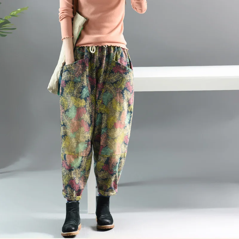 Max LuLu осенние модные корейские стильные женские готические уличные женские эластичные шаровары с цветочным принтом женская Повседневная Свободная брюки