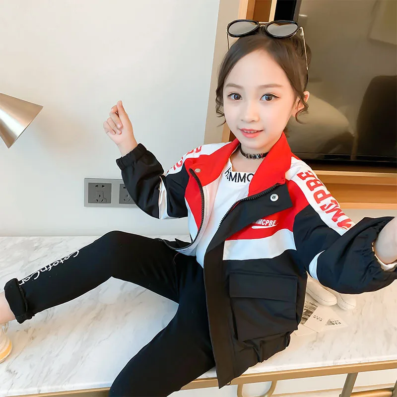 

Childrenswear 2020 New Style Western Style Tops Big Boy GIRL'S Spring Jacket Children Korean-style Zip-up Shirt