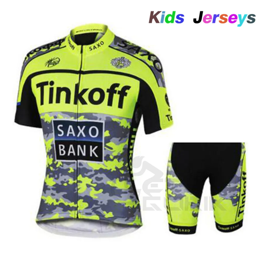 Дышащие быстросохнущие детские велосипедные футболки, комплект с шортами, флуоресцентный зеленый Детский велосипед, одежда для мальчиков и девочек, летняя велосипедная одежда - Цвет: 4