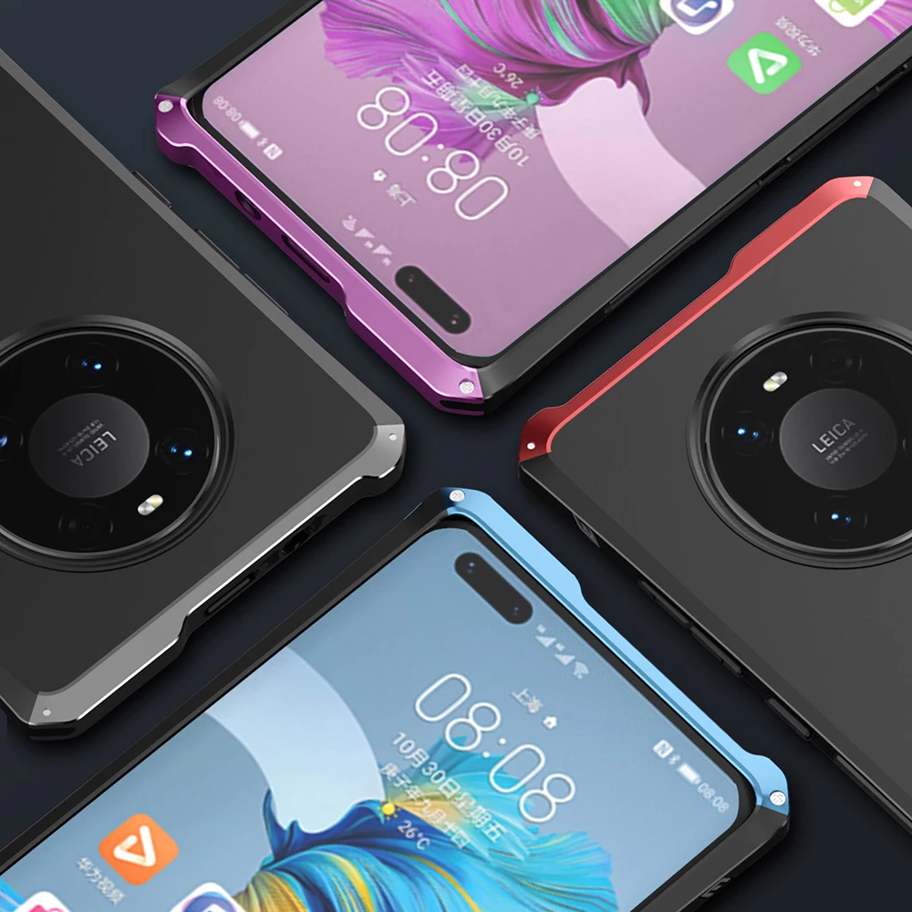 Текстурированная Противоударная металлическая рамка для Huawei P40 P20 P10 Plus PRO из