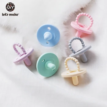 

let's make wholesale 50pc candy color Pacifier baby toys silicone pacifer chain nipple baby teether toys kids for baby feeding