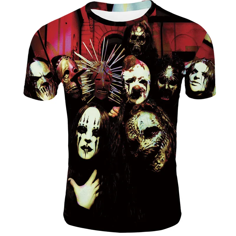 Slipknot футболка в стиле «хип-хоп», футболка в уличном стиле ужасов Триллер в готическом стиле, футболки в стиле «панк» из металла группа Slipknot печати Модная футболка - Цвет: 004