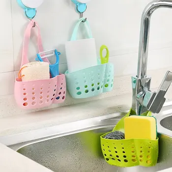 

Kitchen Sink Plastic Water Drainer Hanging Portable Basket Adjustable Container PVC Wall Mounted Multifunctions