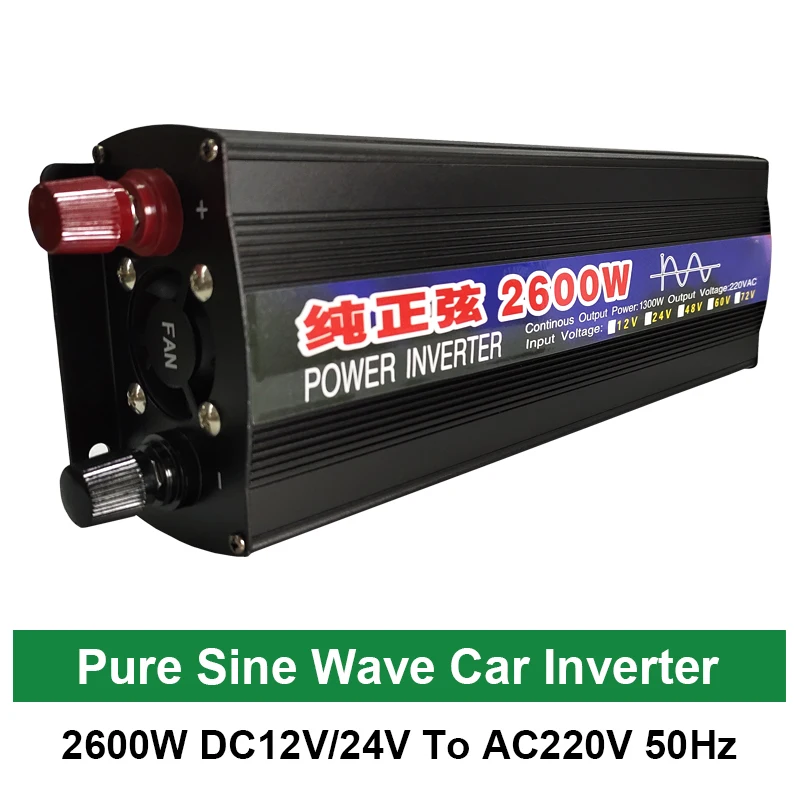 Tanie Czysta fala sinusoidalna 12V/24V 220V 1000W 1600W 2000W 2600W transformator napięcia moc
