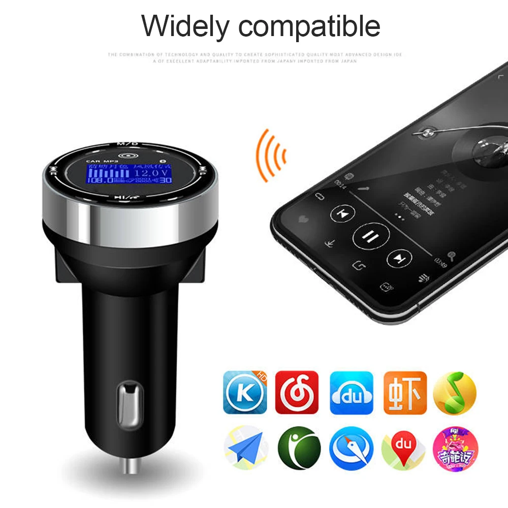 JINSERTA Bluetooth 5,0 Fm передатчик громкой связи автомобильный комплект MP3 модулятор 3.1A автомобильное зарядное устройство двойной USB с светодиодный экраном