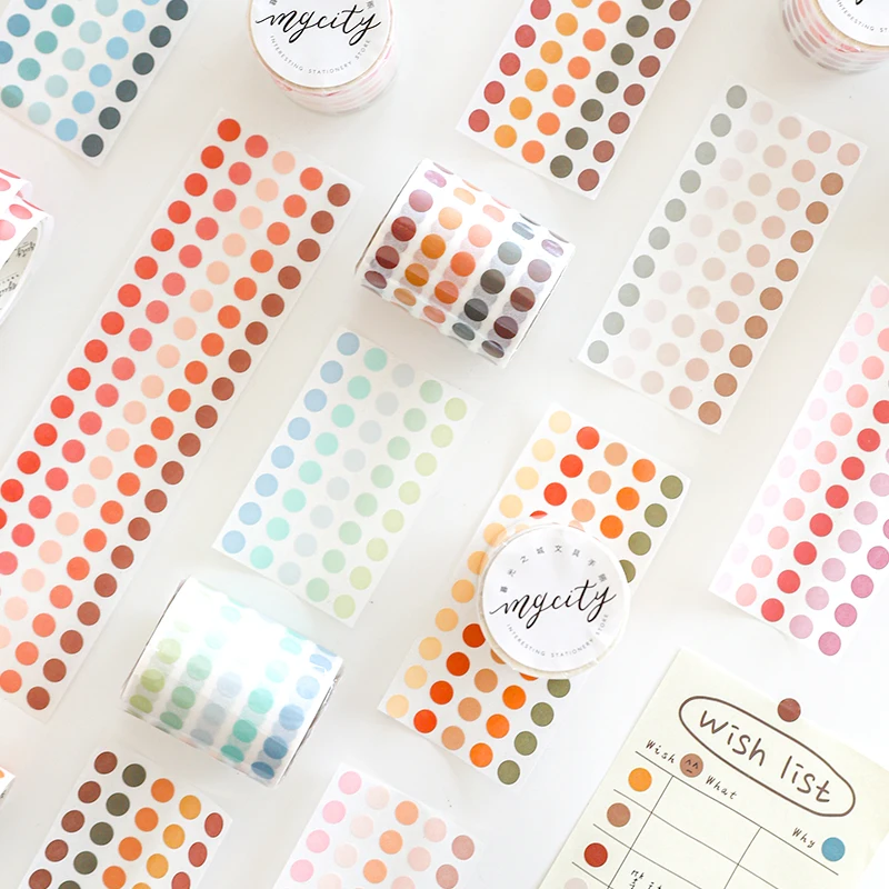 

Colorful Dot Pattern Paper Washi Tape Easy Creative Adhesive Decorative Masking Tapes For Diary Journal Stickers DIY H6746