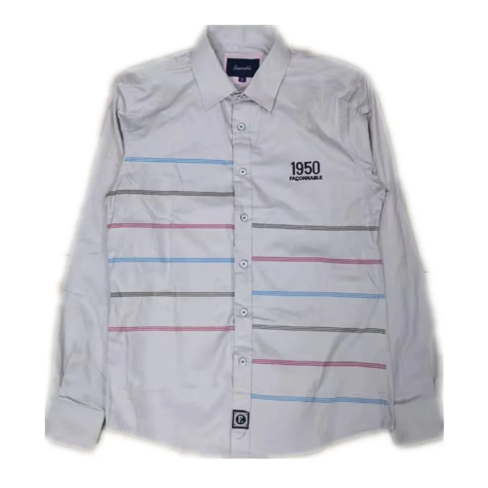 Рубашка с вышивкой, camisa masculina, мужские рубашки с длинным рукавом, хлопок, Social hombre eden park faconnable Сорочки мужские - Цвет: Хаки