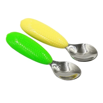 

Corn Children Spoon Fork Set Baby Feeding Spoon Kids Eating Utensils Toddler Baby Flatware Accessories Stainless Steel Solid