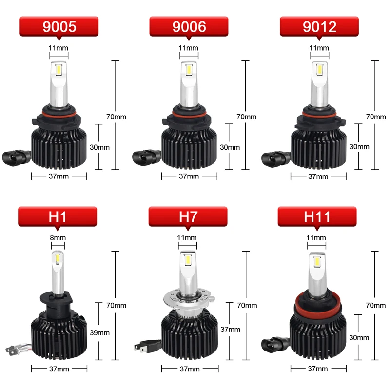 Внешний жесткий диск Автомобильные фары LED H8 H9 H11 6000K 16000LM Диод головного света H1 H7 Лампы Turbo светодиодный 9005 9006 9012 HB3 HB4 HIR2