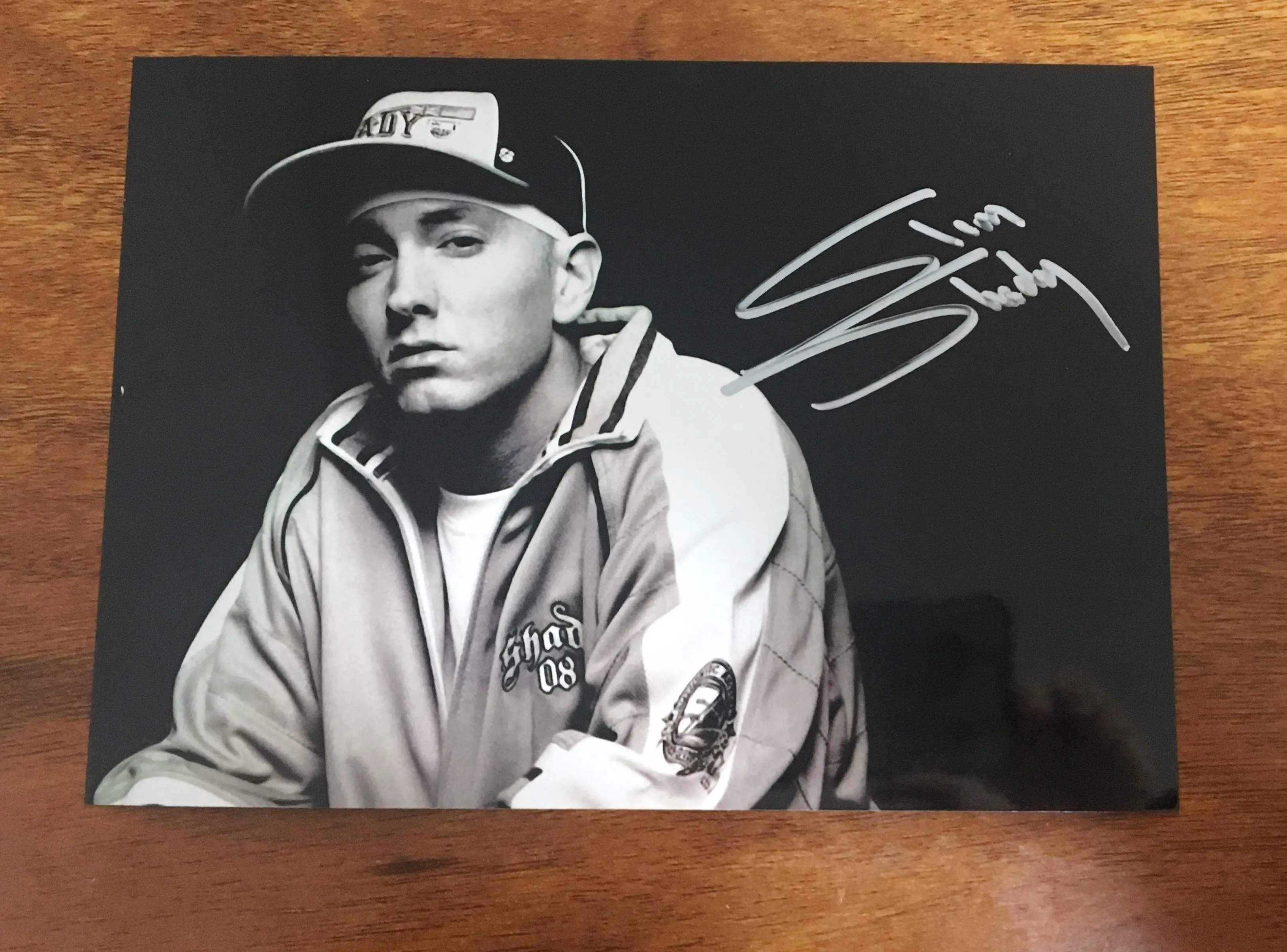 Foto autografada do Eminem em papel de 5x7 com assinatura autêntica