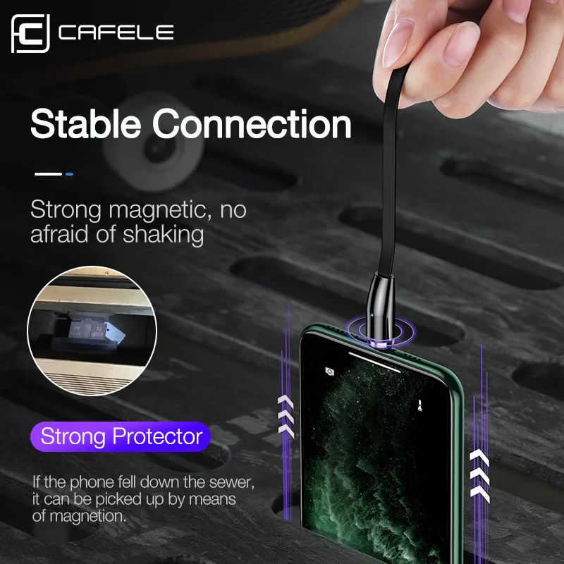 Магнитный usb кабель CAFELE 3 в 1 и Выдвижной зарядный для iPhone быстрое зарядное