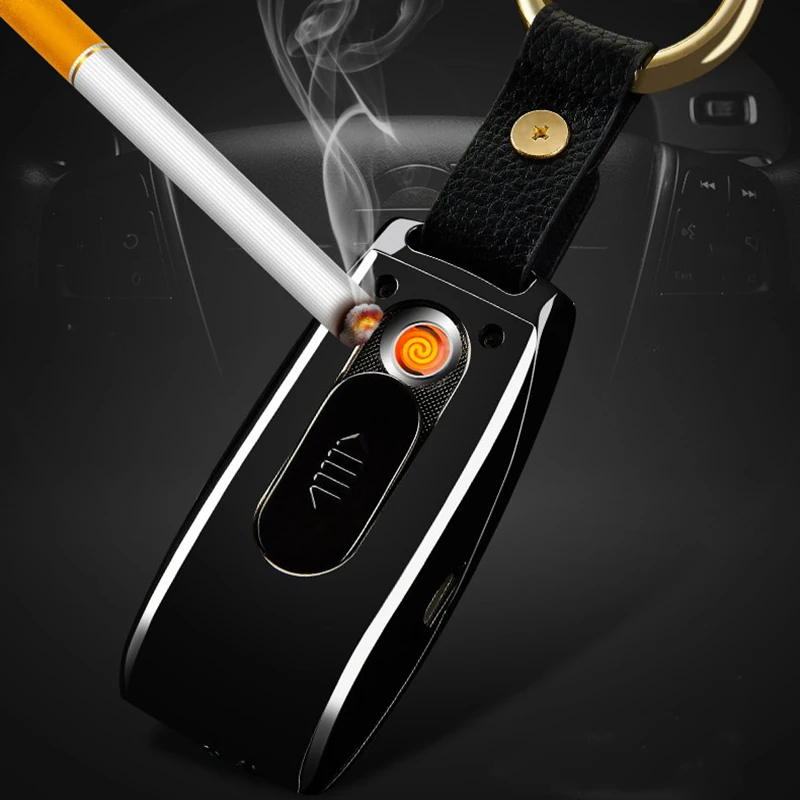 

Compass Car Keychain Lighter Charging USB Personalized Cigarette Lighter Tengsten Heating Wire Encendedores Gadgets for Men