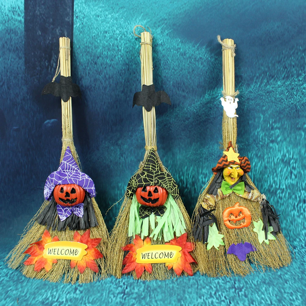  Halloween Decoration Witch Broom Pendant Light Party Ornaments Kindergarten Hanging Decoration For  - 4000170029342