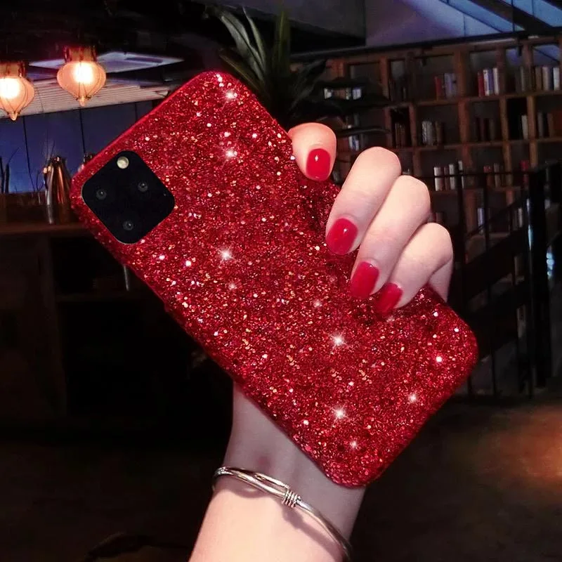 Moskado-Funda de teléfono para iPhone, 11, 12 Pro, Max, XR, X, XS, brillante, Flash, Funda trasera dura para 5, 5S, SE, 6, 7, 8 Plus