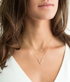 

Simple V-shaped Pendant Crystal Necklace New Trend Multi-layer Clavicle Chain Necklaces for Women Fashion Neck Jewelry XL894