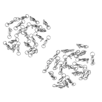 

40Pcs Heavy Duty Ball Bearing Swivel with Split Ring Fishing Swivels Size 0# 1#