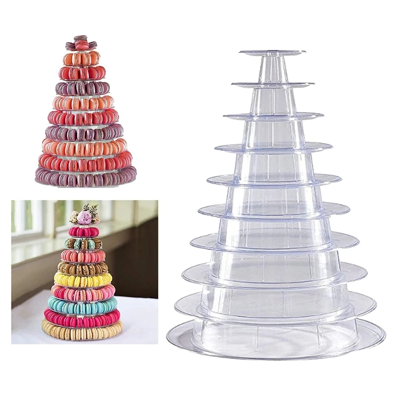 Cake Decorating Tools Cake Stand Cake Baking Tools Dessert Stand 10 Tiers Round Macaron Tower Stand Macarons Stand Cake Display Rack Birthday Party Events Wedding Display Shelf