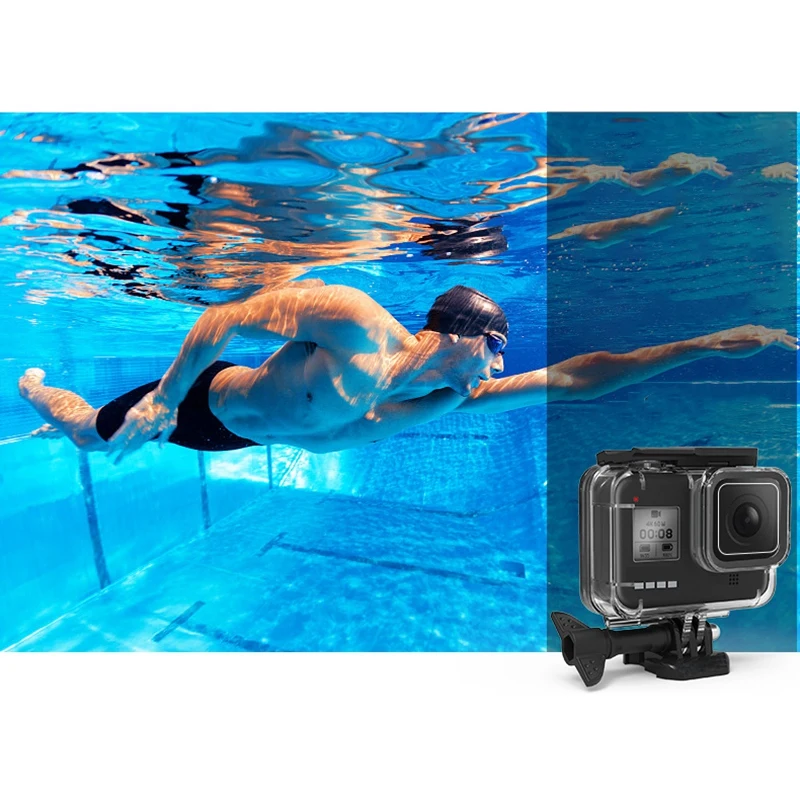 Водонепроницаемый чехол для GoPro Hero 8 аксессуары корпус чехол для дайвинга защитный корпус оболочка 60 метров для Go Pro 8 экшн-камеры wi-Fi