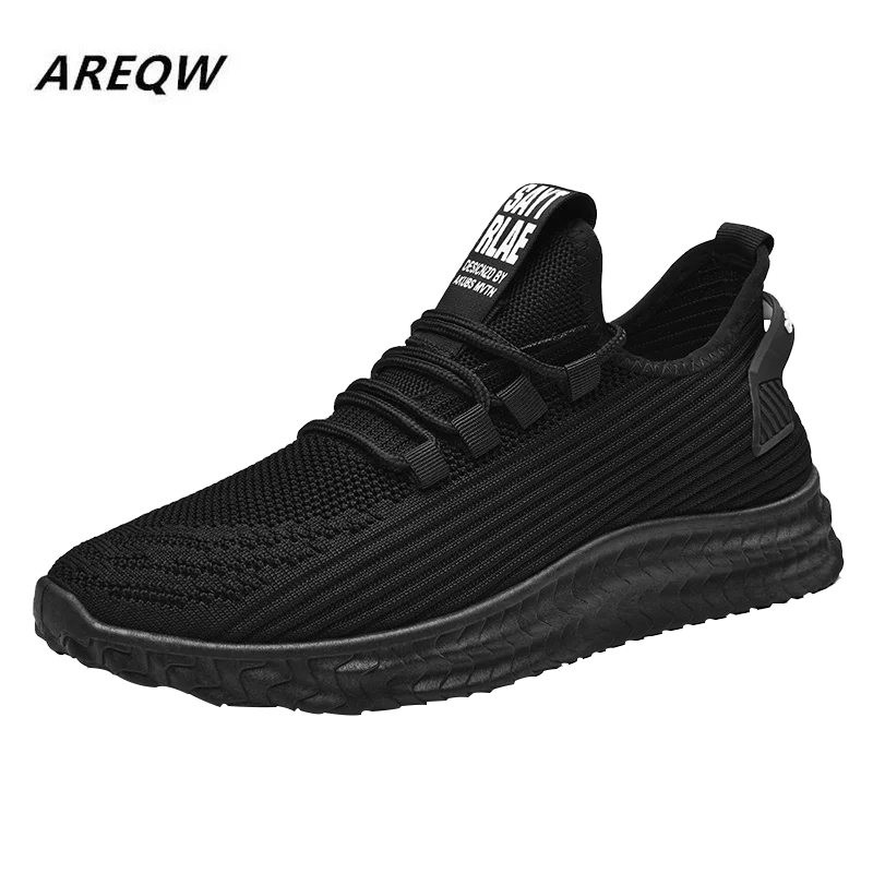 

2019 New Men's Casual Shoes Light and Comfortable Breathable Hiking Shoes Solid Color Flying Mesh Men's Shoes