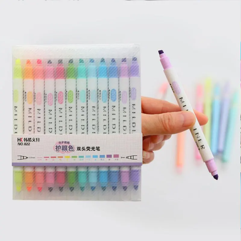 

12 Color Premium Painting Watercolor Markers Pen Highlighter Sketch Drawing Art Colour Brush Pen Set School Painting Supplies
