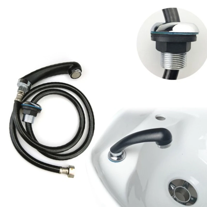  Universal 1/2 Inch Width Faucet Tube Plumbing Pipe Shampoo Bed Faucet ShowerHigh Density No LeakBla