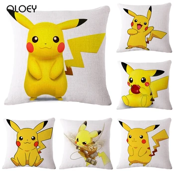 

Hot Sale Pikachu Pet Linen Pillow Home Bedroom and Other Decorative Backrest Cute Cartoon Image Modeling Pillowcase Comfortable.