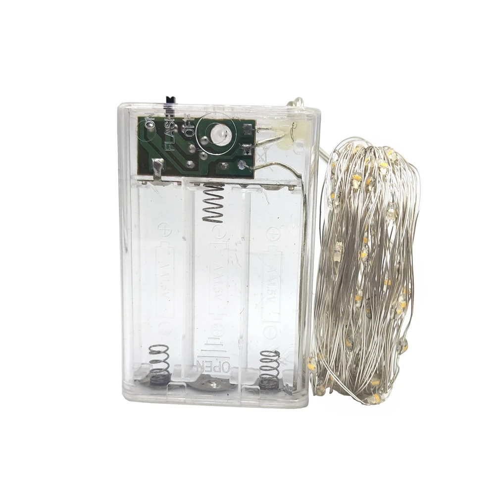 

2/5/10/20M Led Copper Wire String Flash Lights Romantic Wedding Fairy Light Decoration AA Battery Operated Garland Christmas