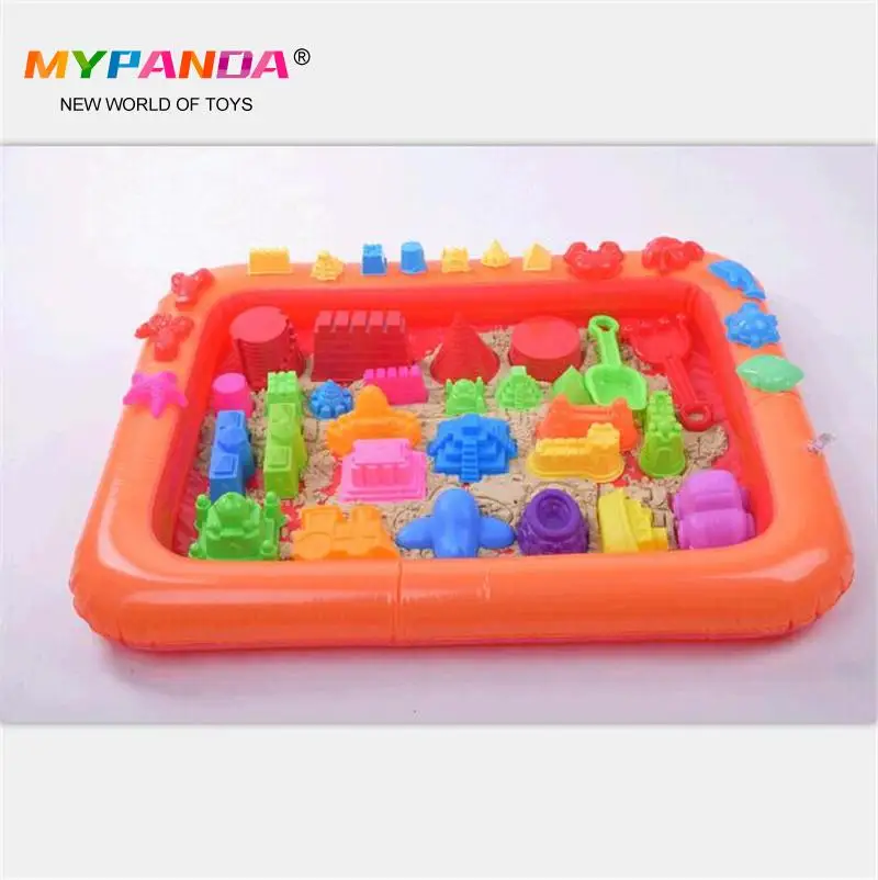 Multi-function Inflatable Sand Tray Plastic Mobile Table For Children Kids Indoor Playing Clay Color Mud Toys Accessories | Игрушки и