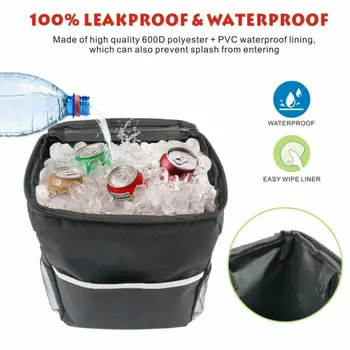 

Folding multi-function Car Seat Back Universal Oxford Cloth Black Trash Can Durable Leak Proof Bins