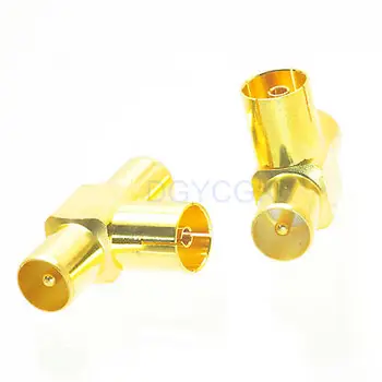 

DHL/EMS 50 pc Conversion Adapter IEC jack to T Type 2*PAL IEC DVB-T plug connector for TV -h2