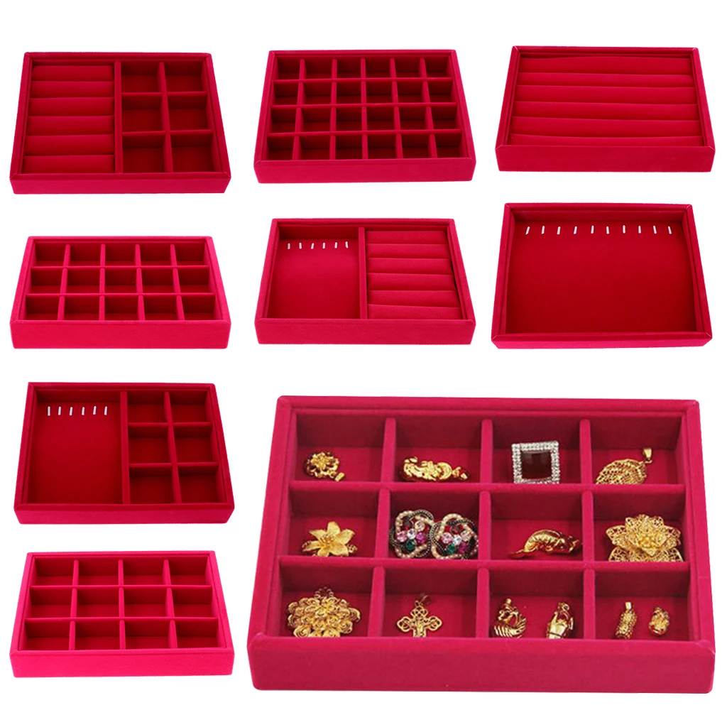 Drawer Organizer Stackable Jewelry Display Tray Necklace Earrings Ring Storage Packaging Jewelry Tray