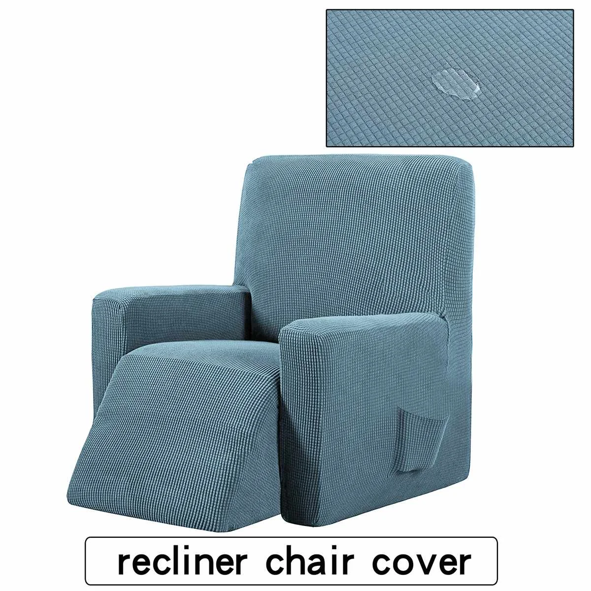 Recliner Couch Cover All-inclusive Sofa Cover Elasticity Stretch Anti-slip Furniture Slipcovers Chair Protector Single Seat Sofa - Цвет: Matcha green