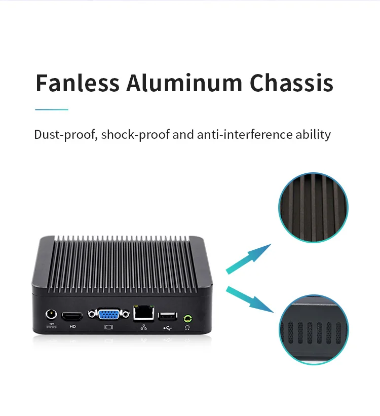 Безвентиляторный Pfsense OEM Мини ПК Intel J1900 четырехъядерный гигабитный NIC промышленный офис