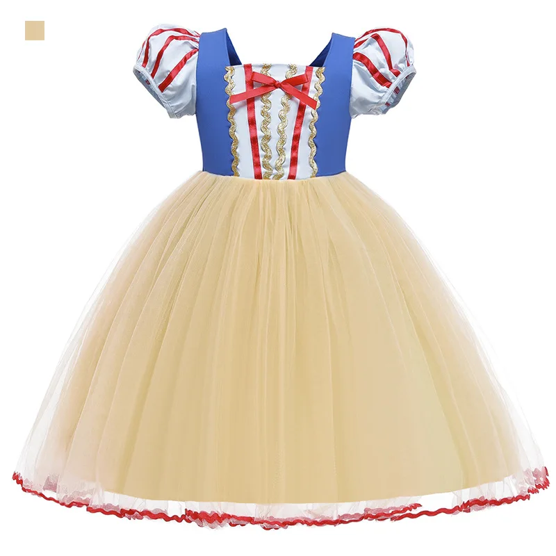 Платье принцессы Белоснежки для девочек вечерние платья для девочек на свадьбу, день рождения платья с героями мультфильмов для детей 2, 4, 6, 8, 10 лет