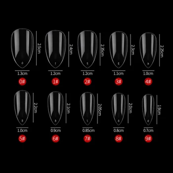 

500pcs False Nails Tips Transparent Nature Color Pointed Nail Tips Detachable Manicure Supplies C44