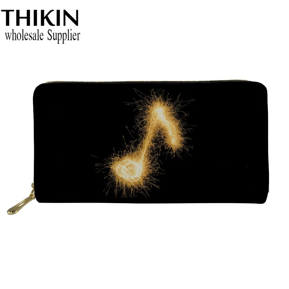 as picture THIKIN Guitar Note, женский кожаный кошелек, женский длинный клатч, кошелек, Дамская мода, держатель для карт, для девушек, для телефона, для денег, на заказ - Цвет: as picture