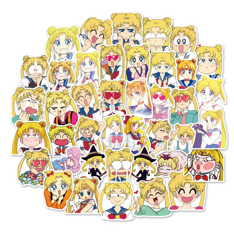 

40pcs Mini Style Sailor Moon Stickers Decal For Snowboard Laptop Luggage Phone Waterproof Fridge Sticker Gifts For Kids F5