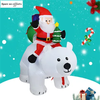 

Best Selling Inflatable Santa Claus Riding A Bear Inflatable Air Model For Christmas Role-playing Christmas Party Costumes