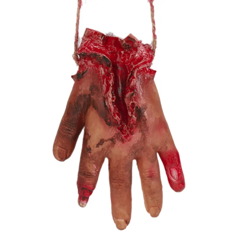 

Hot Broken Hand Foot With Rope Blood Horror Severed Bloody Limbs Hand Novelty Dead Broken Hand Gadgets Halloween Decoration