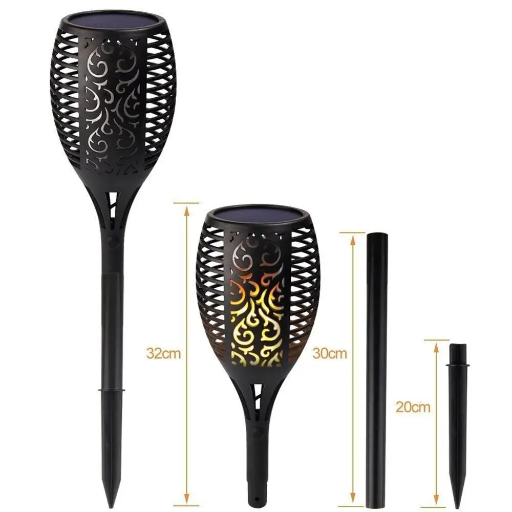 Ceny COCOZ latarka z zasilaniem słonecznym migotanie światła IP65 wodoodporna zewnętrzna lampa z płomieniem słonecznym światło krajobrazu lampa trawnikowa ścieżka oświetlenie Spotlight