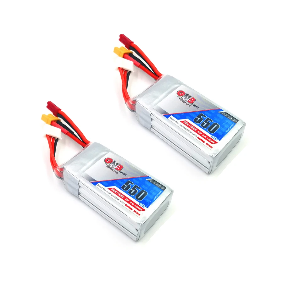 2 шт. Gaoneng GNB 550mAh 11,1 V 80C 3S Lipo батарея JST и XT30 разъем для lizzard95 torent 110 FPV гоночный Дрон RC Квадрокоптер