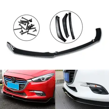 

NEW 3Pcs/Set ABS Black Front Grille Bumper Lip Protector Cover Trim Lip Spoiler For MAZDA 3 Axela 2017-2018