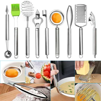 

Newly 18 Pcs Kitchen Tools Set Household Kitchen Supplies Gadgets Stainless Steel Cooking TE889