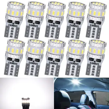 

10x T10 W5W 168 194 LED Canbus Bulbs Car Parking Lights Error Free For Mitsubishi Lancer 9 10 Outlander XL l200 Pajero Sport