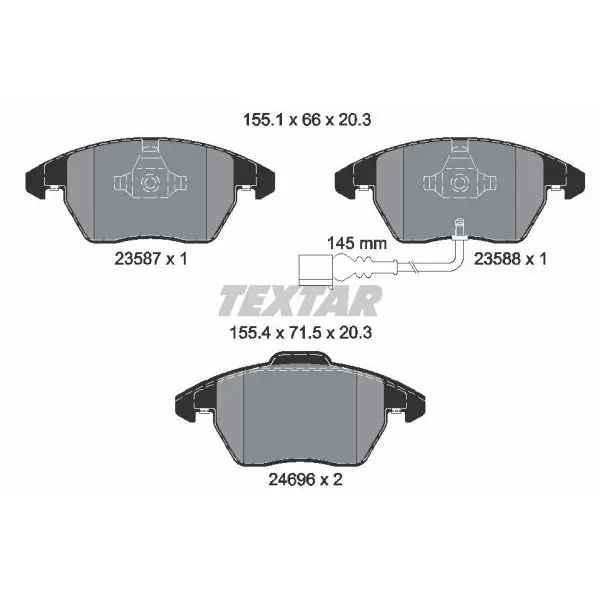 Колодки дисковые передние Audi A3 диск 15"/16", VW Golf V 1.4 ди