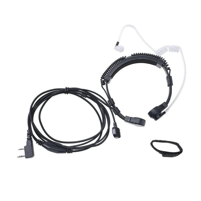 Flexible Throat Mic Microphone Covert Acoustic Tube Earpiece Headphone For Baofeng Kenwood Headset Two Way Radio Walkie Talkie